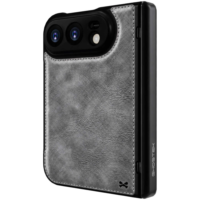 Apple iPhone Duo Gray Leather Case with Screen Protector and MagSafe Magnetic Phone Cover
