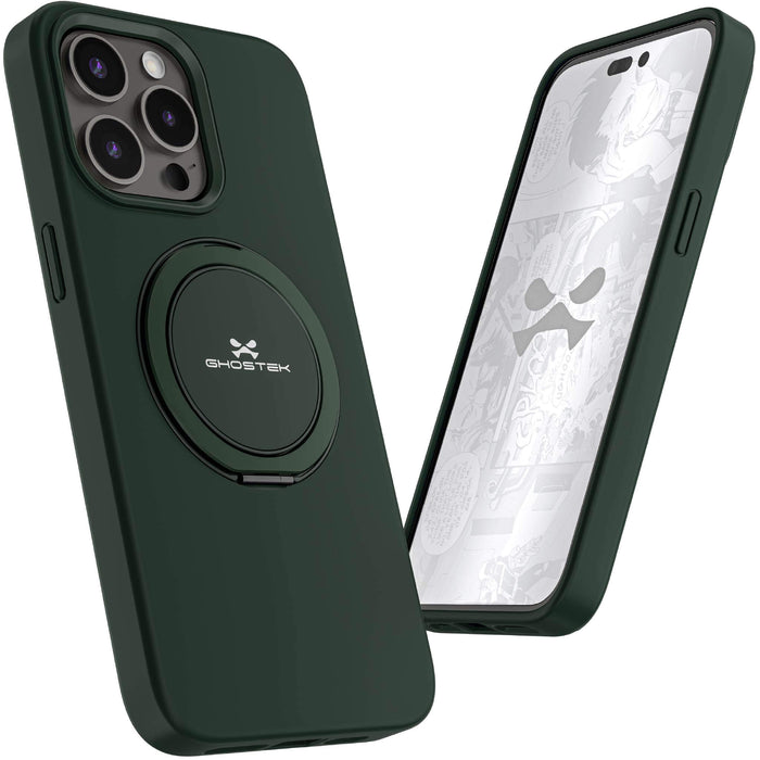 Apple iPhone 15 Pro Max MagSafe Ring Kickstand Phone Case Green