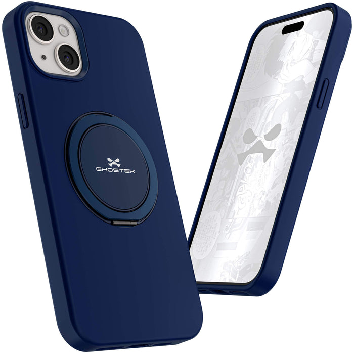iPhone 15 MagSafe Ring Kickstand Case Blue