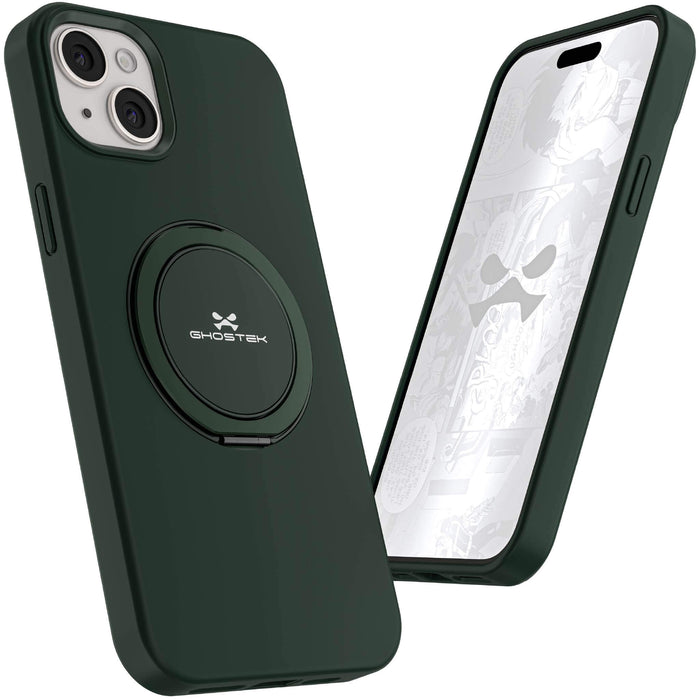iPhone 15 Plus MagSafe Ring Kickstand Case Green