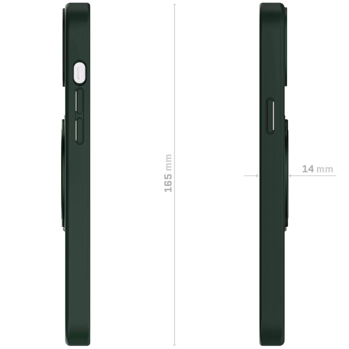 MagSafe iPhone 15 Plus Magnetic Ring Stand Phone Case Green