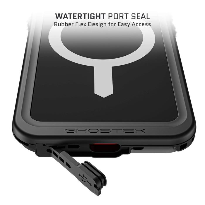Ghostek Nautical Slim iPhone 15 Pro Waterproof Case - Built-in Screen Black
