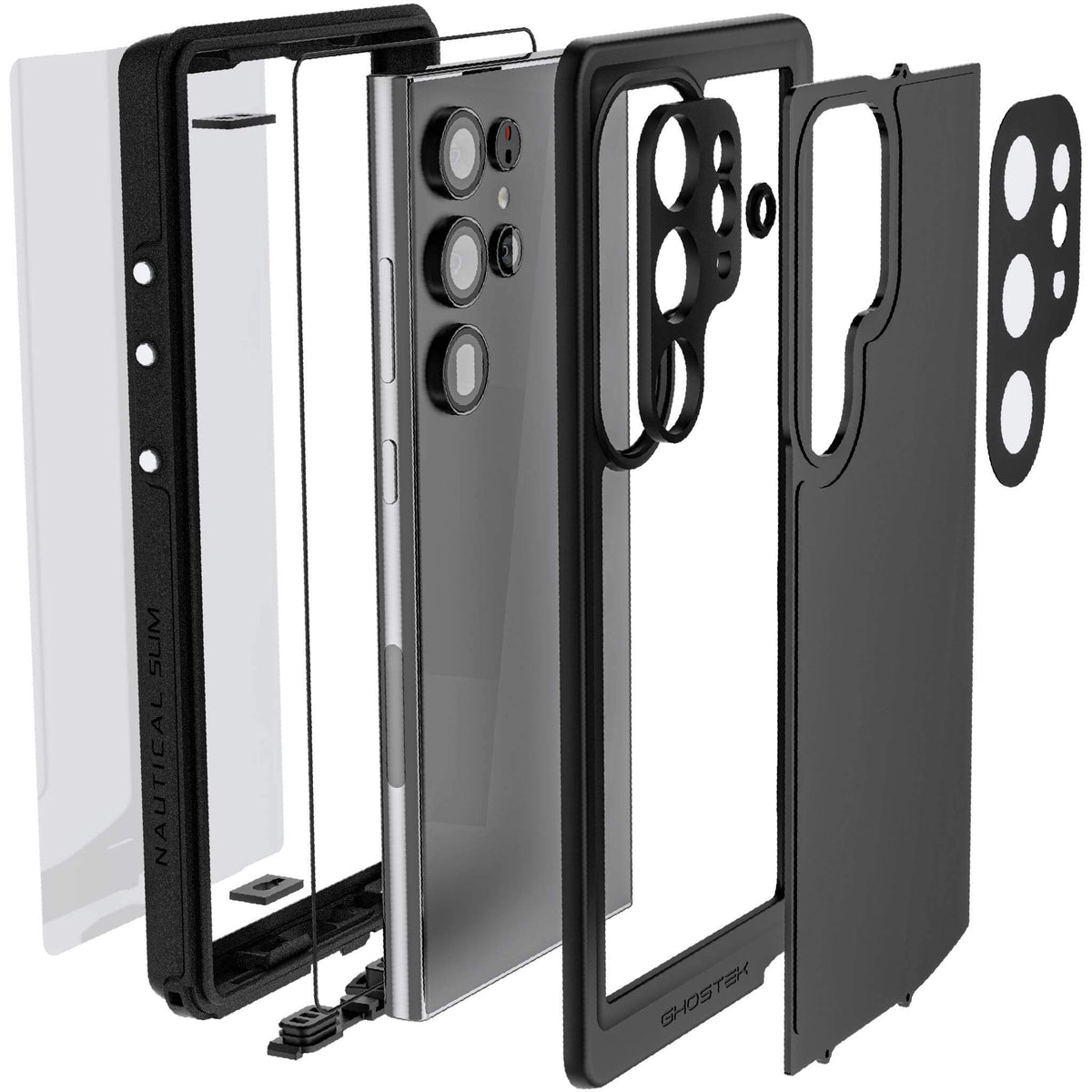 Waterproof Galaxy S24 Ultra Case with Screen Protector Black