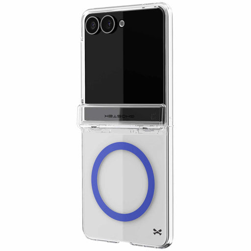 Samsung Galaxy Z Flip 8 Case Clear Blue MagSafe Hinge Cover