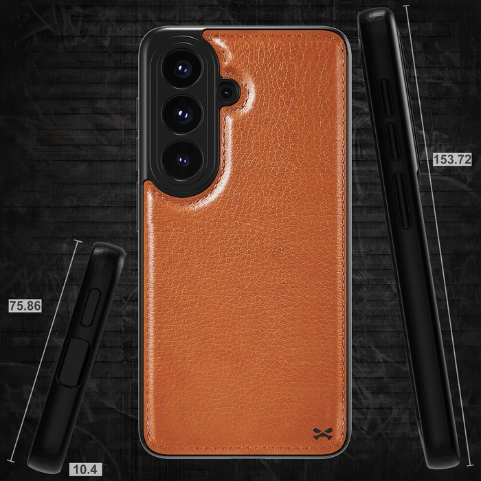 Samsung S26 Leather Case Brown with MagSafe Magnetic 