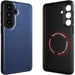 S26 Plus Leather Case Blue with MagSafe Magnetic 