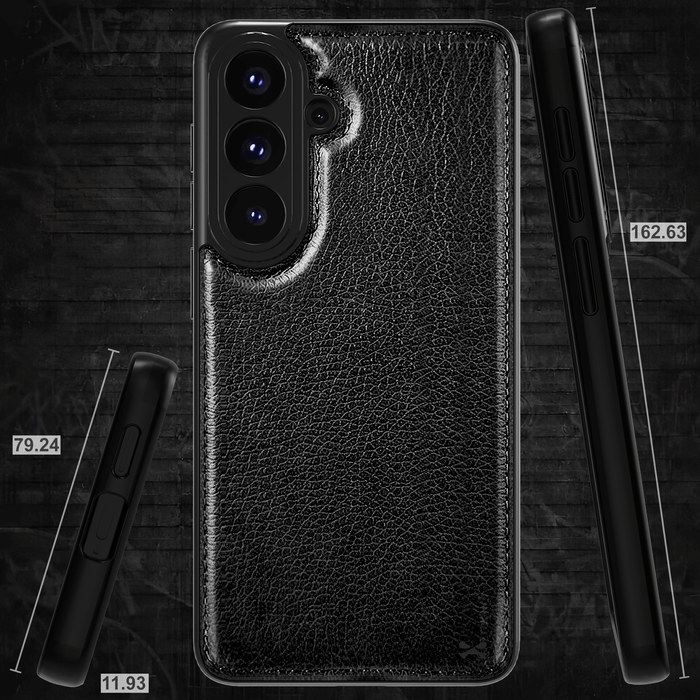 Samsung S26 Plus Leather Case Black with MagSafe Magnetic 