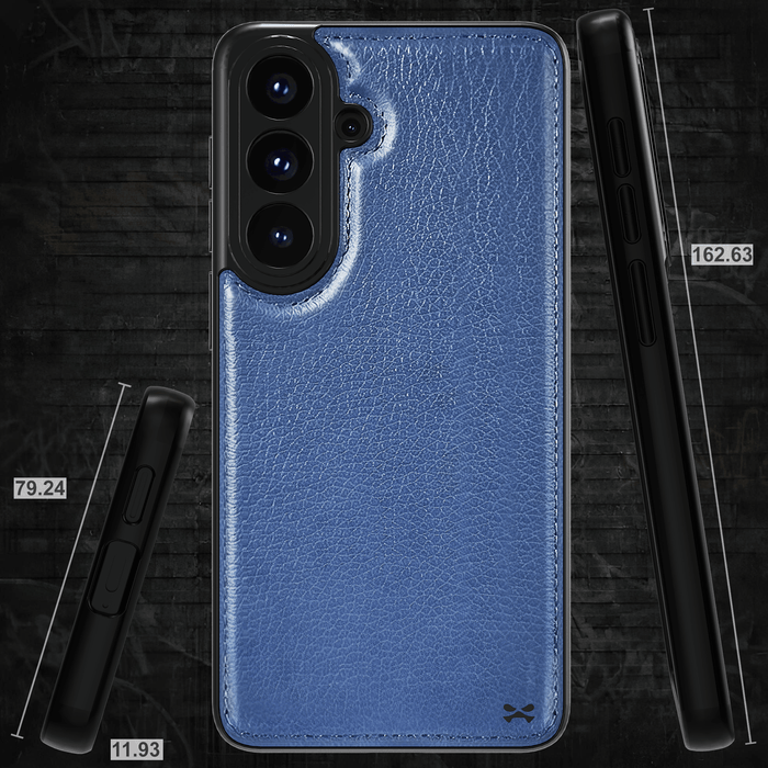 Samsung S26 Plus Leather Case Blue with MagSafe Magnetic 