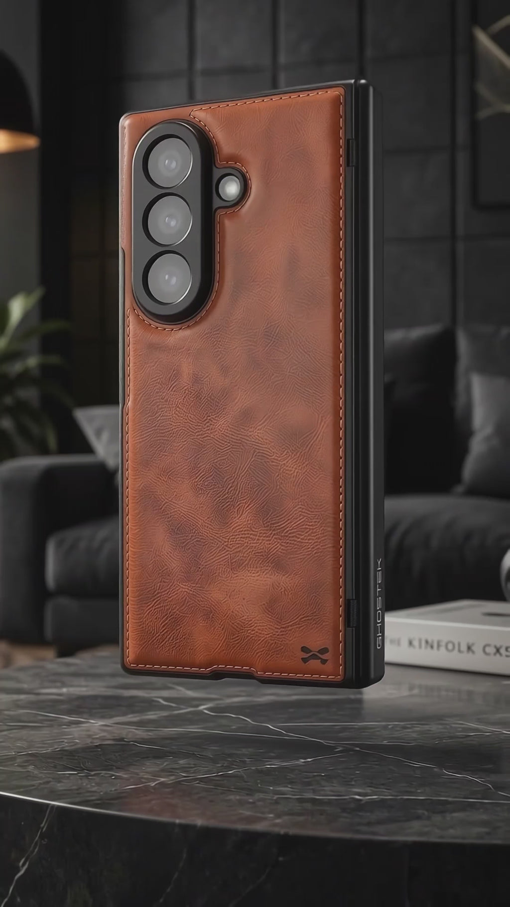 Galaxy Z Fold 8 Brown Leather Case with MagSafe Magnetic