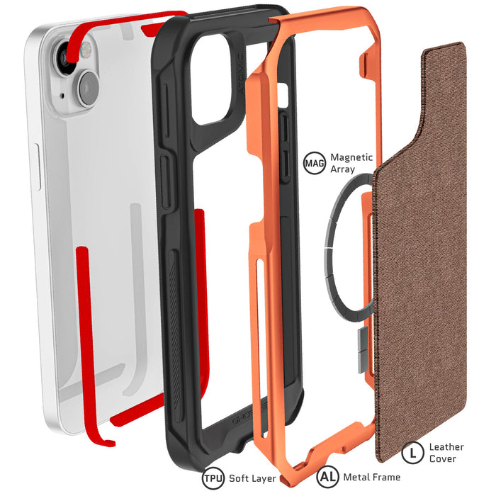 Apple iPhone 14 Plus Case Orange MagSafe Fabric