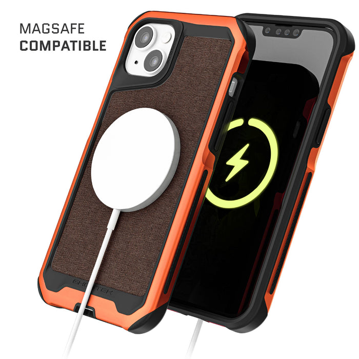 iPhone 14 Phone Case Orange MagSafe Fabric