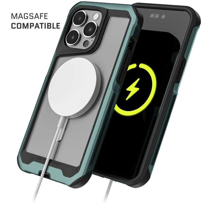 iPhone 14 Pro Max Phone Case Green Metal MagSafe