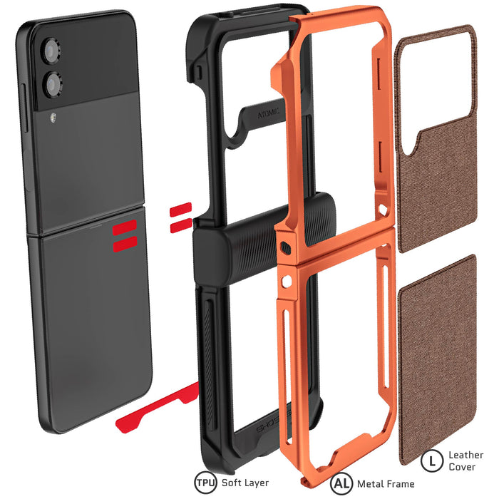 Samsung Flip 4 Case Orange Fabric