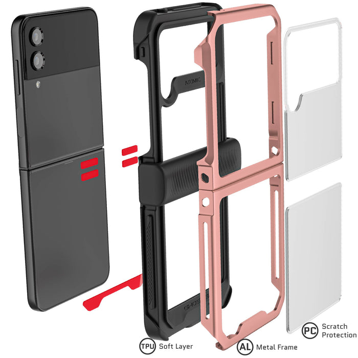 Samsung Galaxy Flip 4 Case Pink Metal