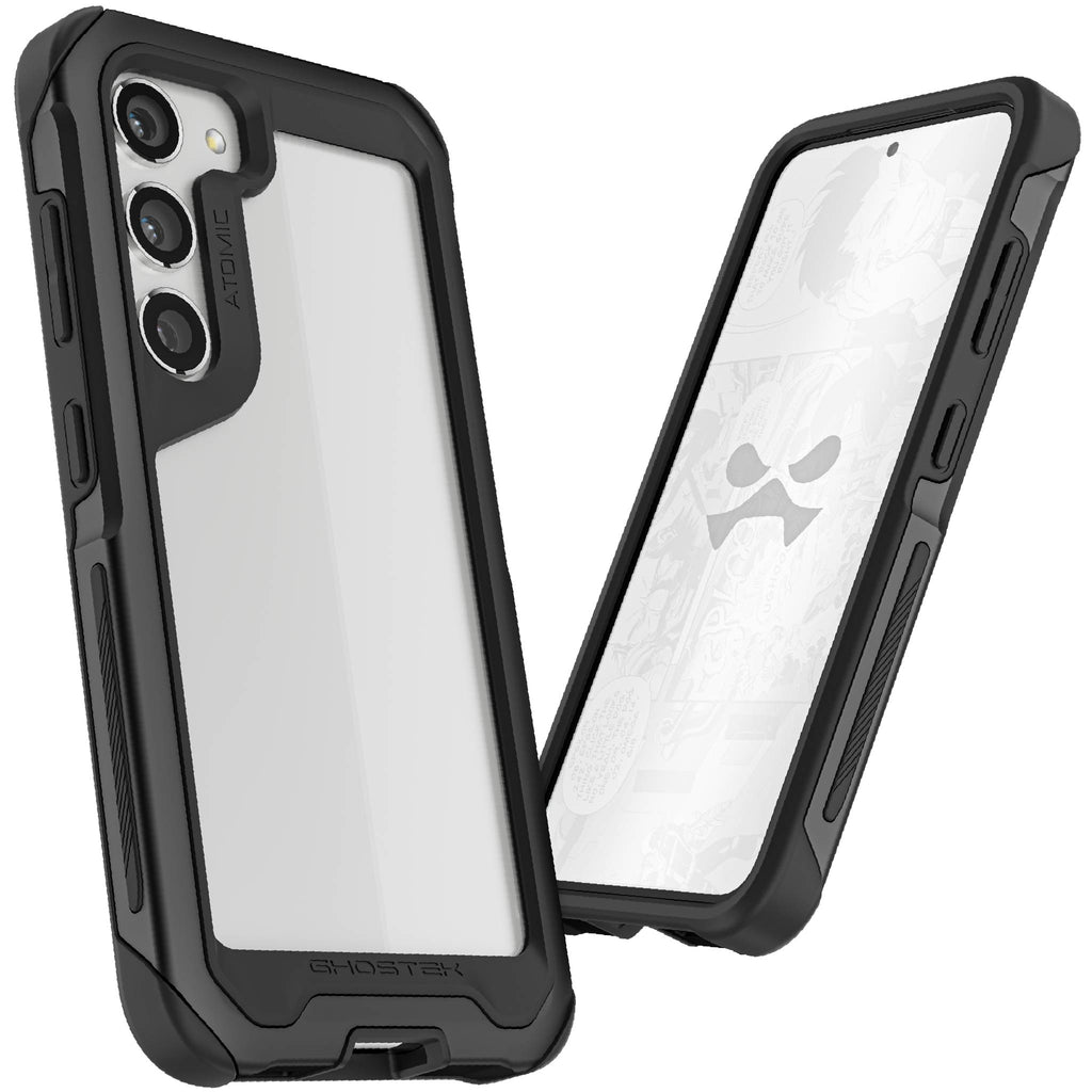 Ghostek Atomic Slim Samsung Galaxy S23 Case Clear Back and S23, Black