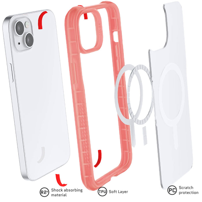 Pink iPhone 14 Plus Case MagSafe Clear