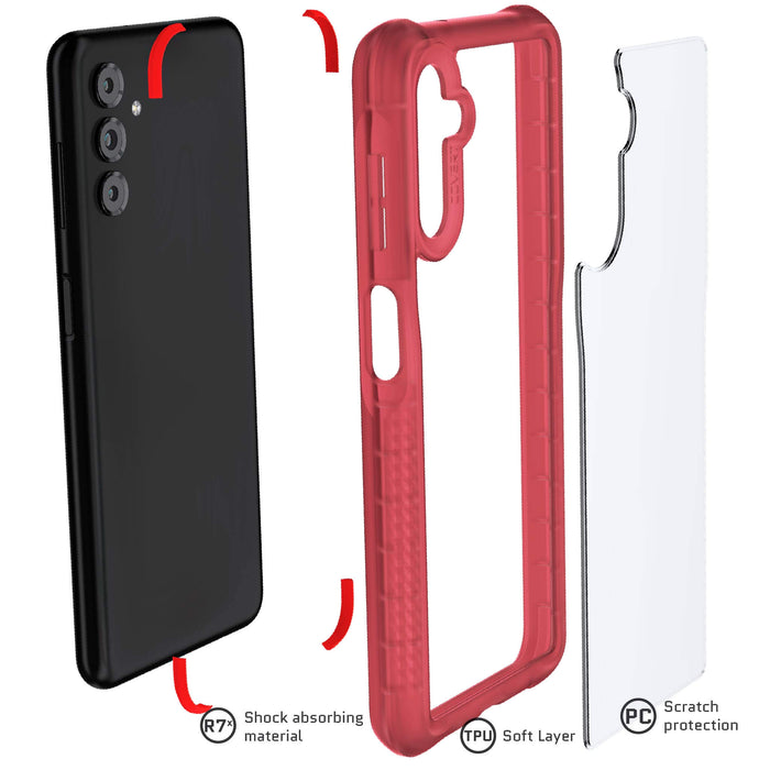 red galaxy a13 phone case clear