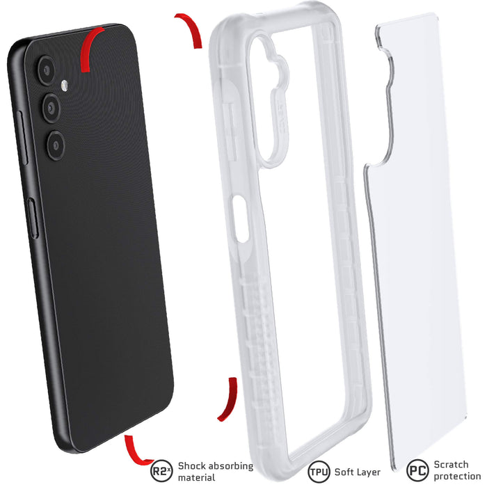 For Samsung Galaxy A14 Case, Slim Clear Silicone Phone Cover + Screen  Protector