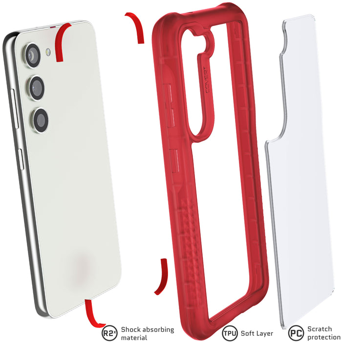 Samsung Galaxy S23 Red Case Clear