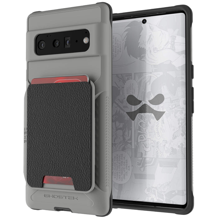 google pixel 6 pro case wallet gray