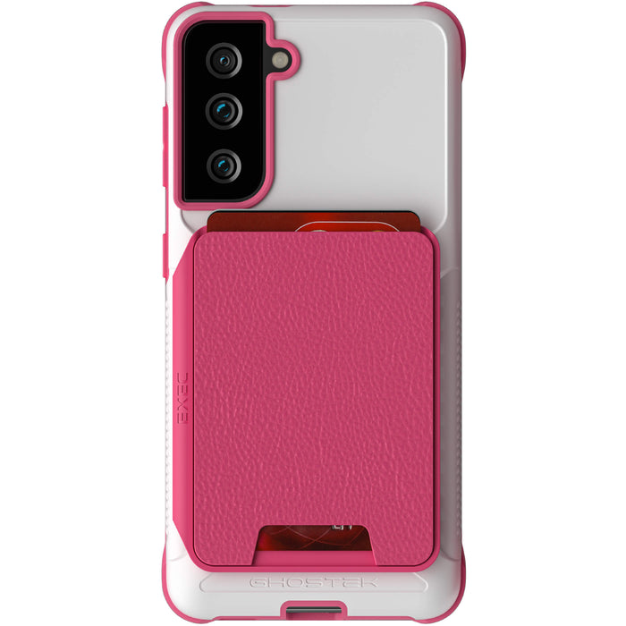 Galaxy S21 Pink Wallet Case with Credit Card Holder