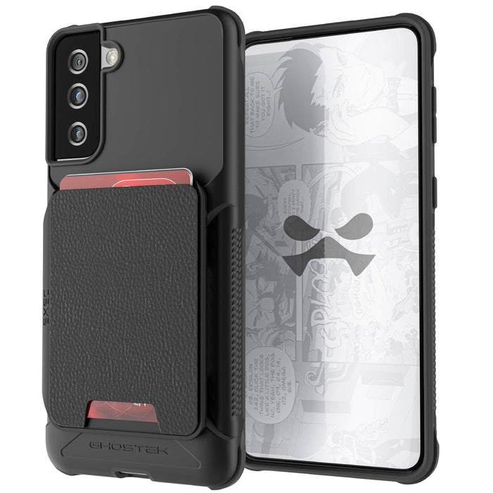 Galaxy S21 Plus Black Magnetic Wallet Phone Case