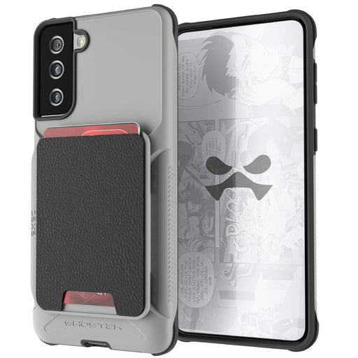 Galaxy S21 Plus Gray Magnetic Wallet Phone Case