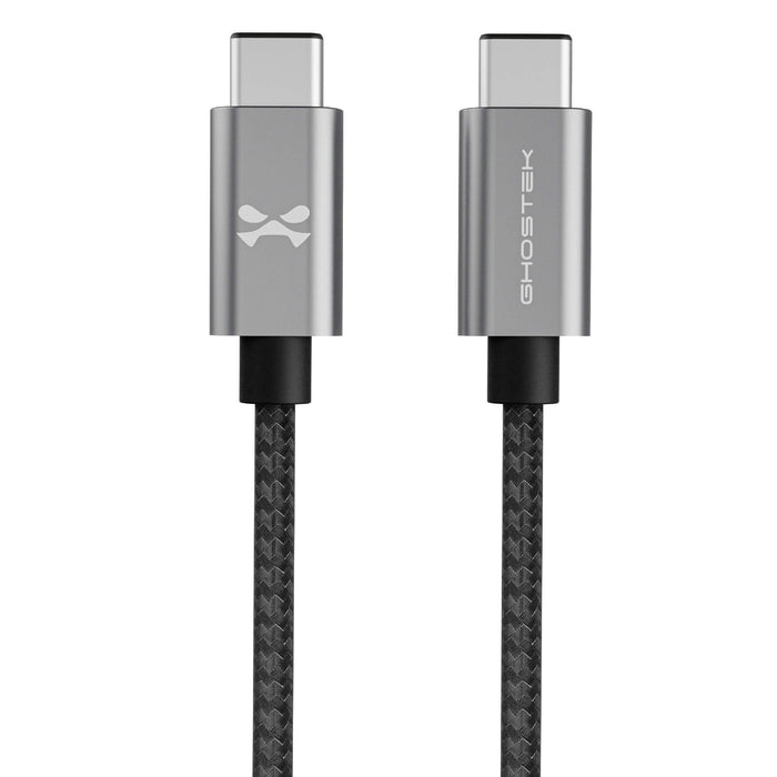 NÖRDIC USBC-N1114 - Câble Nylon USB-C vers USB-C coudé super